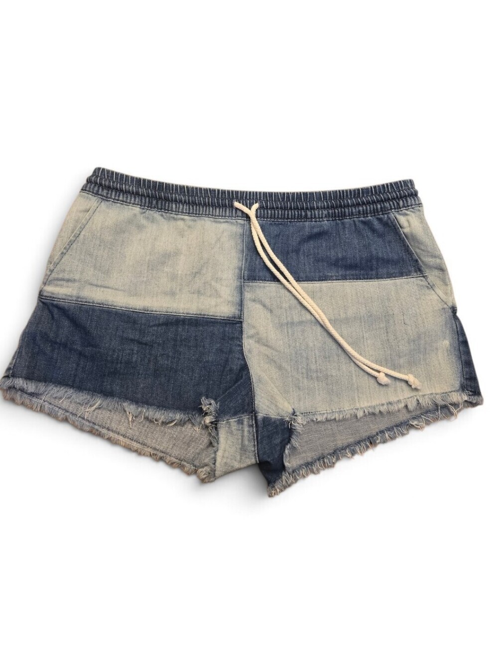 Aerie Two-Tone Patchwork Shorts - Picture 3 of 6
